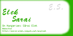 elek sarai business card