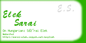 elek sarai business card